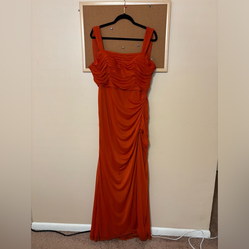 Azazie Rust Orange Wedding Dress - Picture 7 of 8